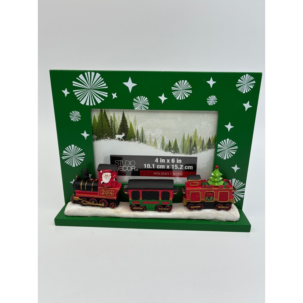 Studio Decor 2014 Christmas Train Picture Frame Green 4x6 Holiday Decor